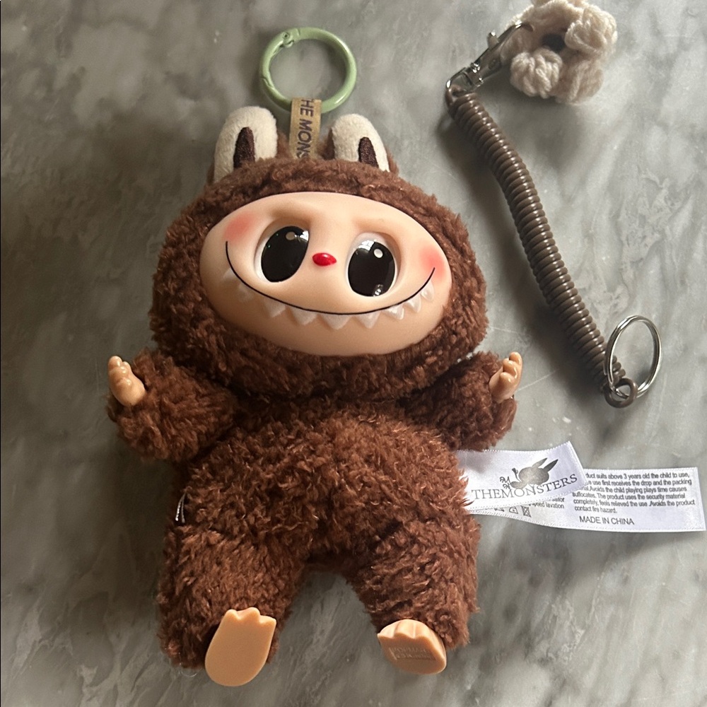 Brown Plush Monster Keychain
